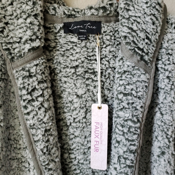 Faux Fur Hooded Sweater Jacket - Picture 9 of 10